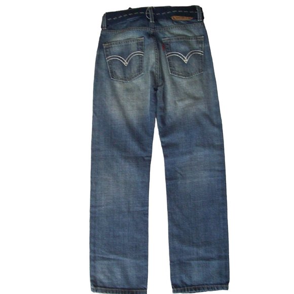 NWT Boys Levi's 514 Slim Straight Fit Jeans +Belt Medium Wash Size 12  26 x 26.5 - Picture 3 of 6